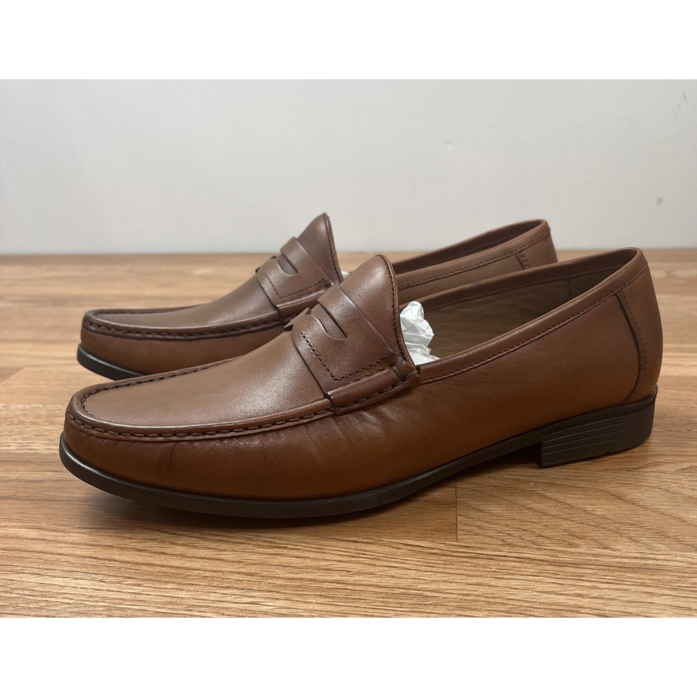 Peter Huber Austin Penny Loafers in Cognac Men's Size 9.5 NEW - Picture 3 of 11